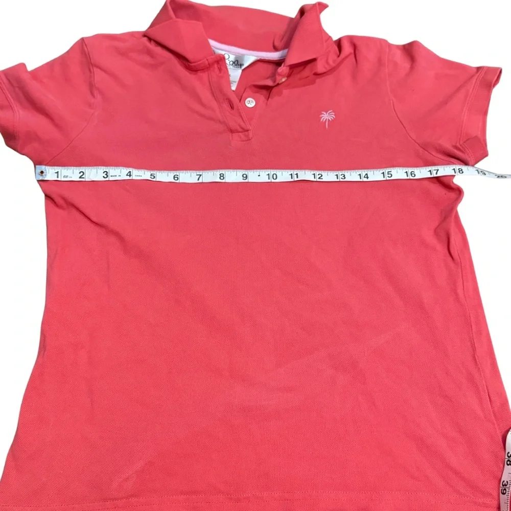 Lilly Pulitzer Pink Golf Polo Womens L Pima Cotton ResortWear Tennis Chic Preppy